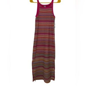 Rainbow Crochet Maxi Dress Small